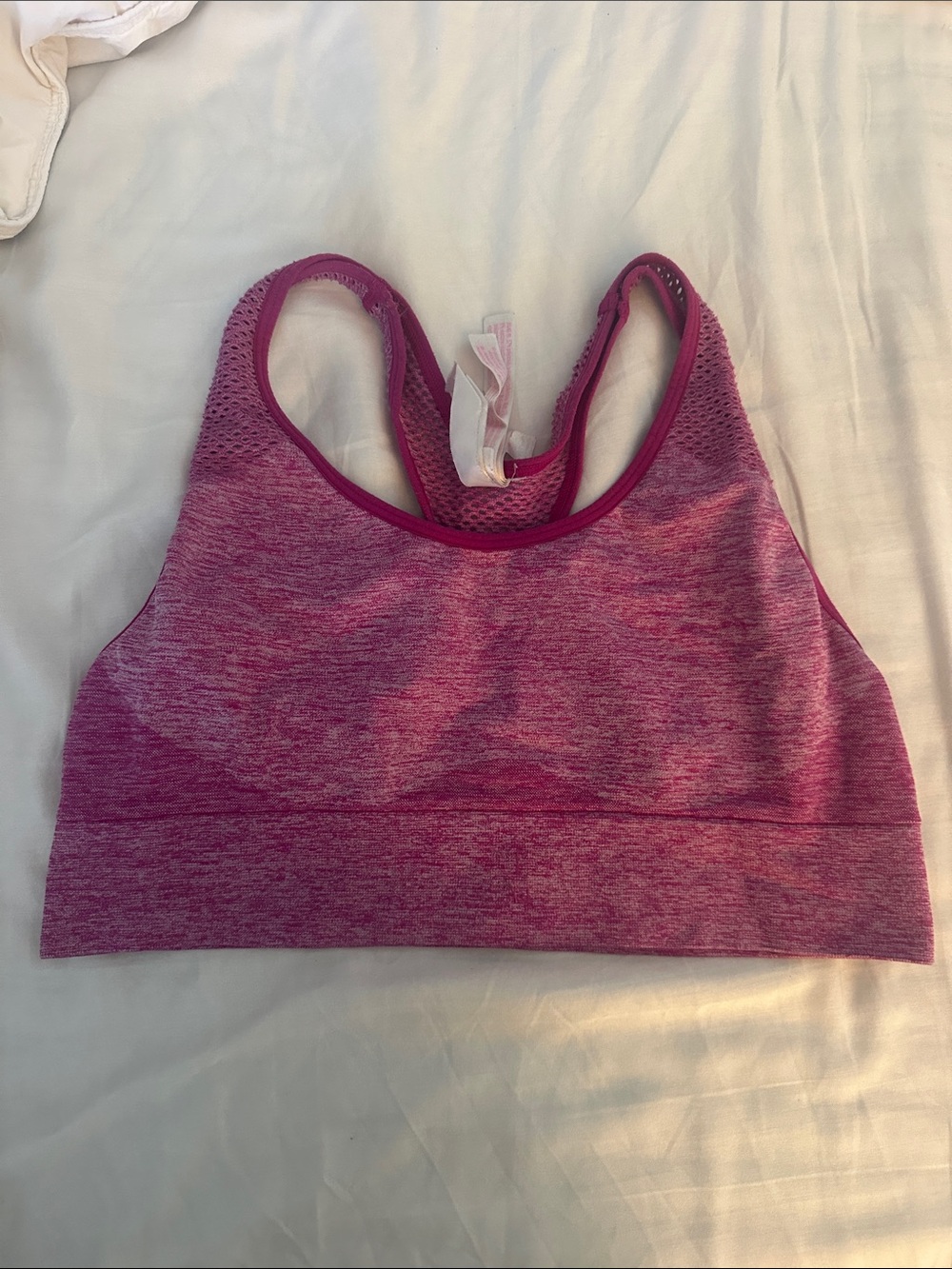 Seamless Heathered Magenta Sports Bra - Women